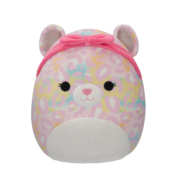 Squishmallows Original 12-Inch Michaela Rainbow Leopard With Pink Bandana - Official Jazwares Plush