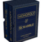 WS Game Company Monopoly & Scrabble Indigo Bookshelf Game Collection - Linen, Model 41435