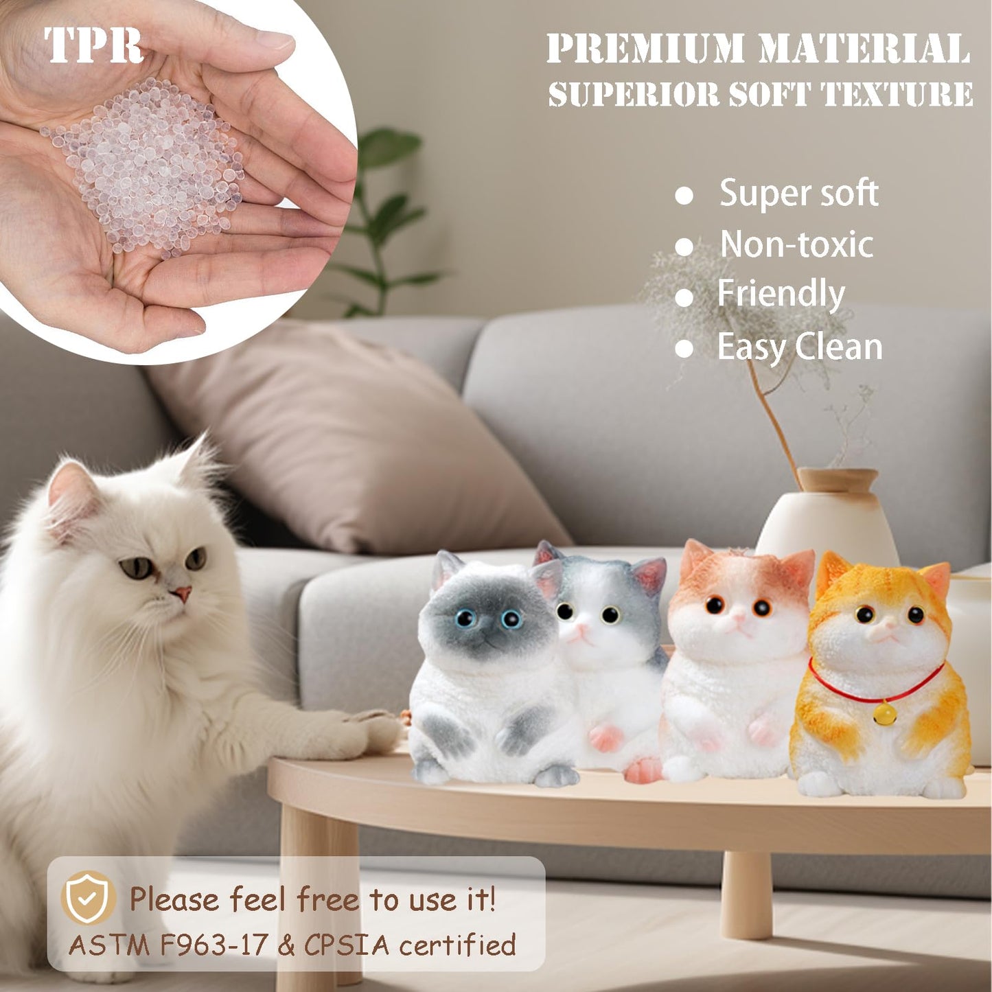 YJPPDD Big taba Squishy Cat  Handmade Squishy Cat for mature-themed/Kids  Stress Relief Cute & Soft Cat Design  Perfect Squeeze Toys Gift for Relaxation and Fun (Medium 5''*3'')