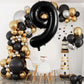 Large Black Number 9 Balloons, 40 Inch Foil Balloons, Giant Number Balloons For Women/Men Birthday Party Anniversary Celebration