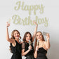 Beishida Light Gold Happy Birthday Banner - No Diy,10Feet,Pre-Strung-Glitter Happy Birthday Sign, Happy Birthday Garland,Happy B