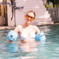 2Pcs Roll-Up Inflatable Confidence Building Arm Bands, Pool Float Armbands Ideal For Swimming Trainers Starter (Blue)