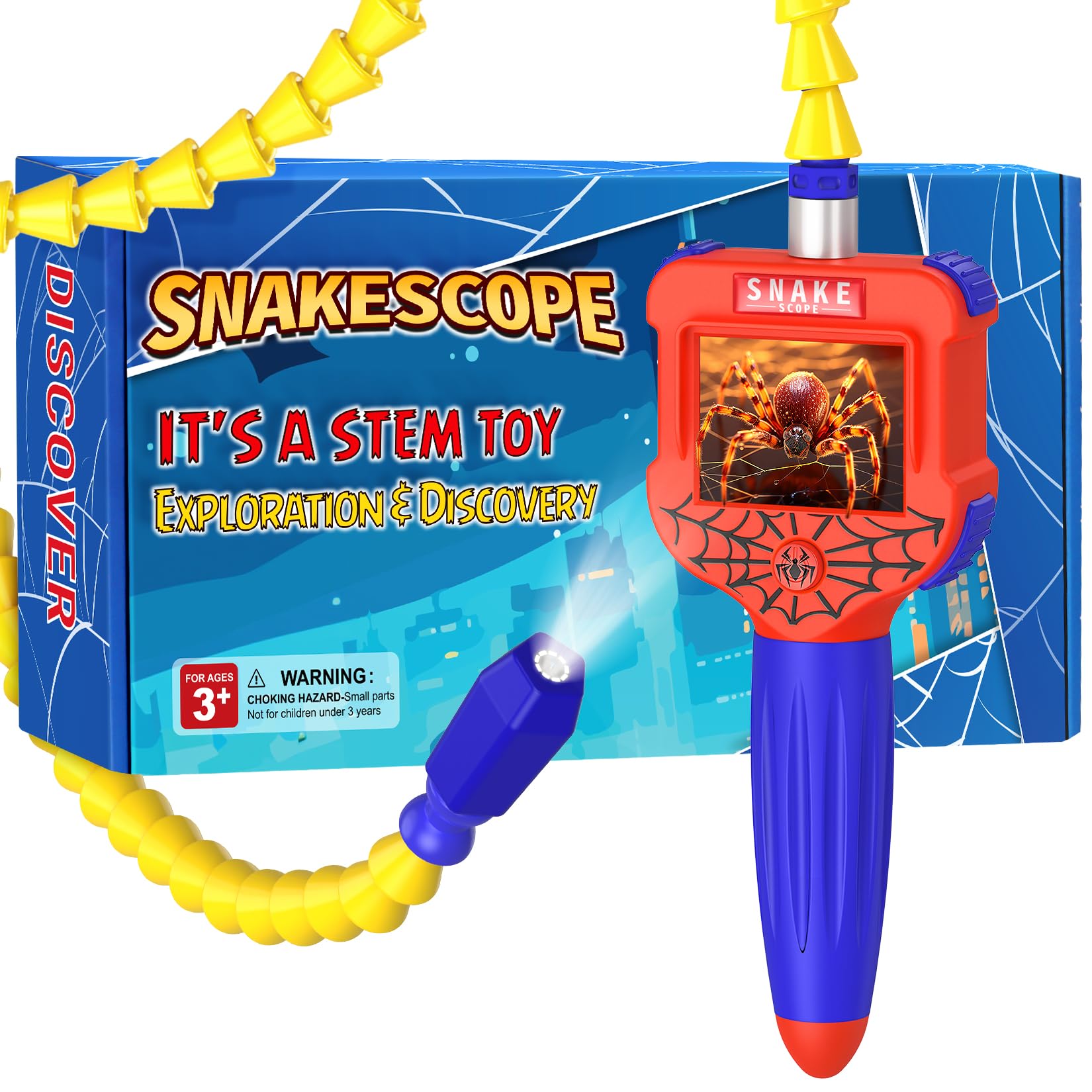 Borescope Snake Camera With Light For Kids, Educational Stem Toys For Boys & Girls 4-6, Unique Birthday Gifts For Kids 4 5 6 7 8