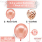 KatchOn Big Rose Gold Number 60 Balloon - 40 Inch Mylar Foil for Birthday & Anniversary Decorations, Confetti Included
