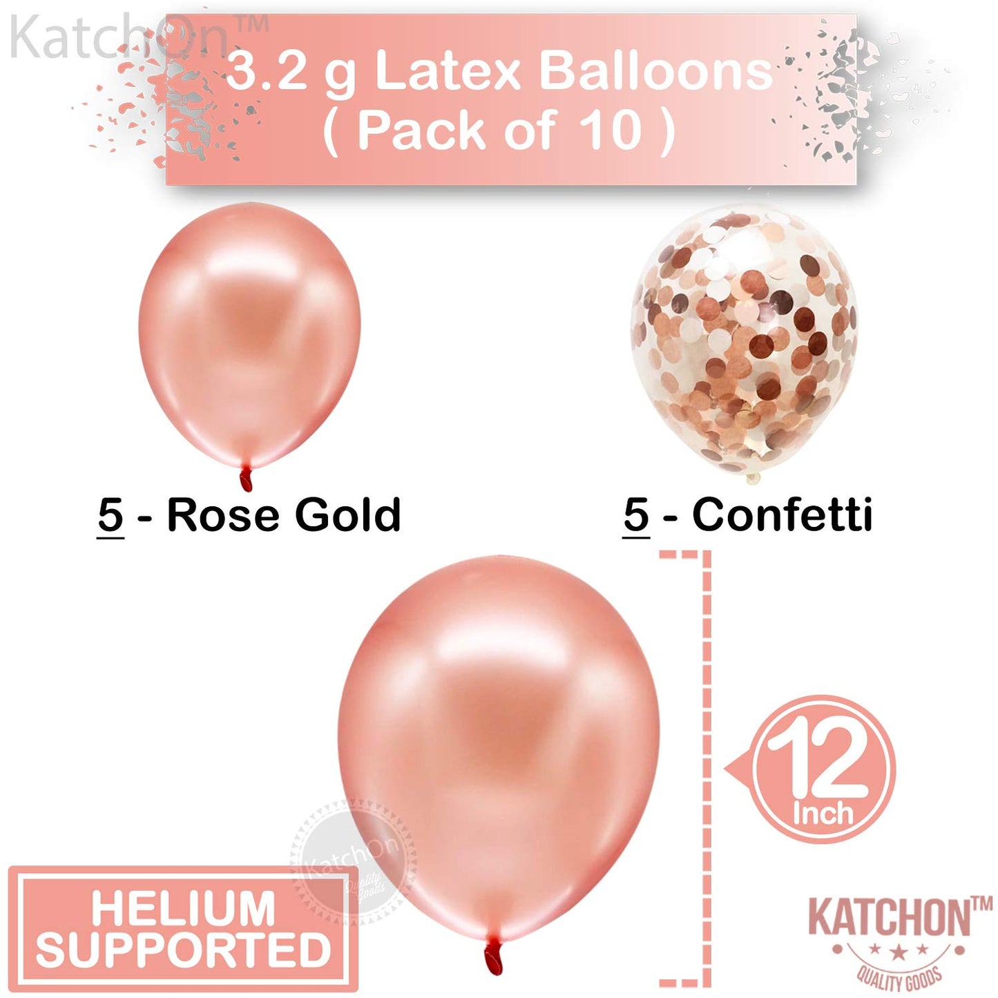 KatchOn Big Rose Gold Number 60 Balloon - 40 Inch Mylar Foil for Birthday & Anniversary Decorations, Confetti Included