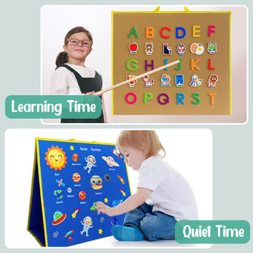 large Felt Flannel Board 22.8*19.7 In,Felt Story learning Board for Toddlers,Classroom,Preschool,Kiddie Corner, Interactive,Fold