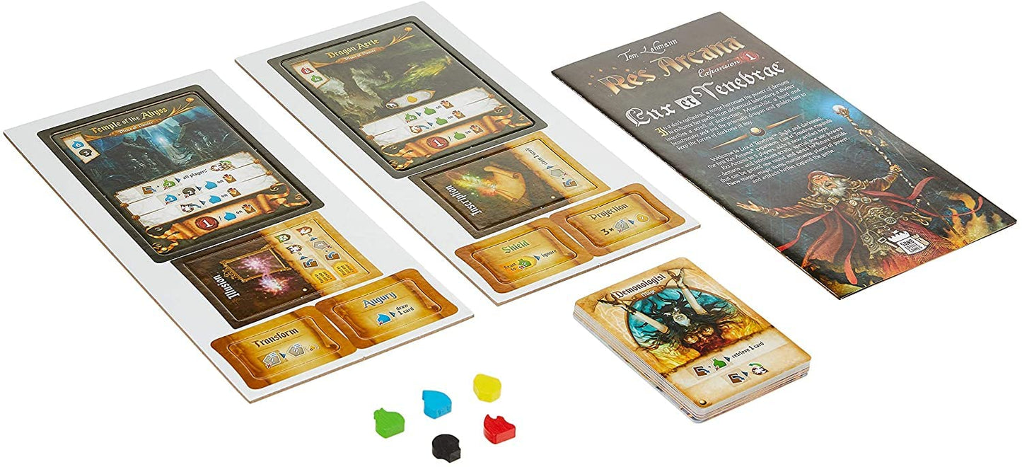 Res Arcana Lux Et Tenabrae Board Game Expansion - Magical Fantasy Adventure Game, Strategy Game For Kids & Adults, Ages 14+, 2-5 Players, 30-60 Min Playtime, Made By Sand Castle Games