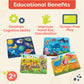 B. Toys- Peek & Explore 4-Pack: Bus, Sea, Space, Dino- Chunky Puzzle 4-Pack – Wooden Puzzles – Sea, Space, Bus, Dinos – 8 Pieces Each – 2 Years +