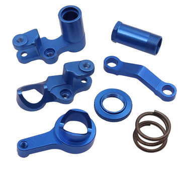 Treehobby Aluminum Steering Bellcranks and Servo Saver Set Compatible with traxxas 1/10 Slash 4x4 Upgrade Parts (Navy Blue)