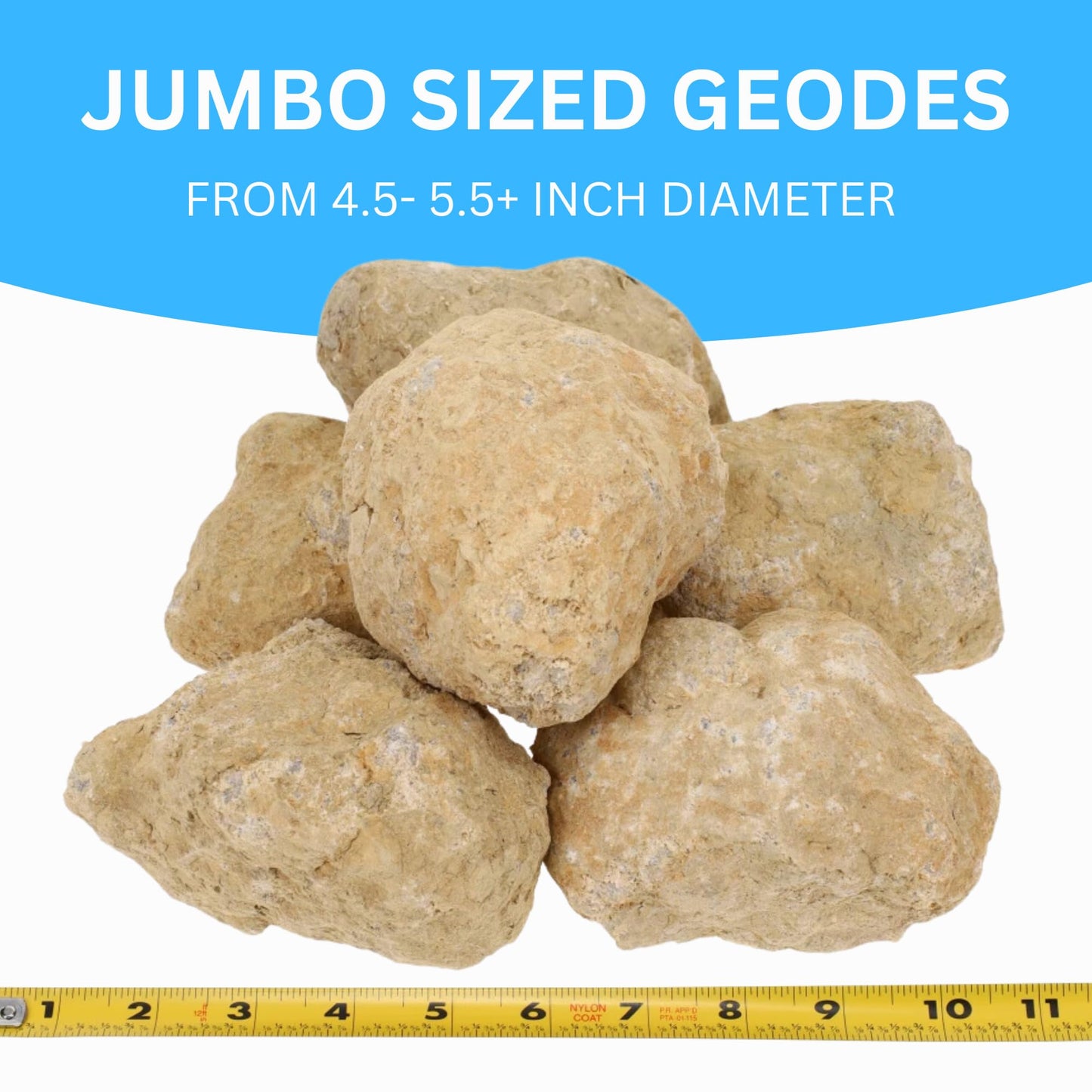 TRUENERGY Jumbo Break Your Own Geodes 2 (4.5 -5.5) enhanced Easy to Open Geode with Crystals - Includes Magnifying Glass and Instructions  STEM Science Kit