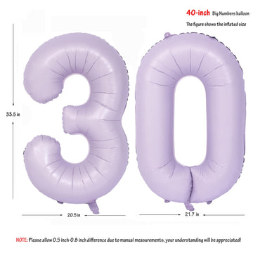 40 In Matte Purple Number Balloons Helium Foil Mylar Balloon Birthday Party Banquet Decoration Digital 30