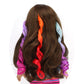 Sophia's 3-Piece Ombre Rainbow Clip-in Hair Extensions for 18” Dolls, Curly, Aqua/Orange/Lavender, Medium, Model DNCHC3-UPC