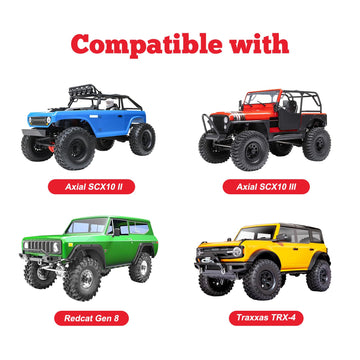 12mm Hex 1.9 Beadlock Wheels and Tires Height 120mm / 4.72inch with Foam Inserts for 1:10 RC Crawler Axial SCX10 90047 SCX10 II