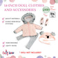 Emily Rose 14 Inch Doll 4-Pc Winter Snow Coat Jacket Outdoor Koala Outfit, Includes Adorable Knit Hat And 14' Doll Boots Accessories | Compatible With Wellie Wishers Dolls