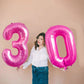30 Number Balloon Pink 40 Inch Big Foil Mylar 30Th Balloons For 30 Year Old Men Women Birthday Party Decorations Wedding Anniver