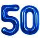 40 Inch Number 50 Balloon Blue Jumbo Giant Big Large Number 50 Foil Mylar Blue Balloons 50Th Birthday Party Anniversary Decorati