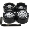 Hobbysoul Adjustable Offset 1.0 Beadlock Wheels Black Silver, Heavy 1.0 Offset Rc Rims Wheels 21G/Rim For 1/18 Traxxas Trx4M Axi