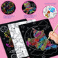 JUNQIU Scratch Art for Kids, Rainbow Scratch Paper Art Set - Unicorn, Arts and Crafts for Kids Ages 4-8 Girls Boys, Kids Activit