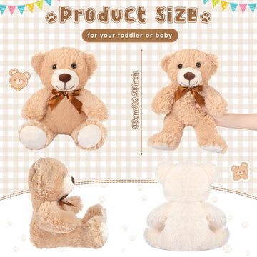 Zomiboo 7 Packs 14 Inch Plush Bear Stuffed Animals Plush Valentine Day Gift Soft Cute Stuffed Dolls Birthday Party Decorations(White, Brown)