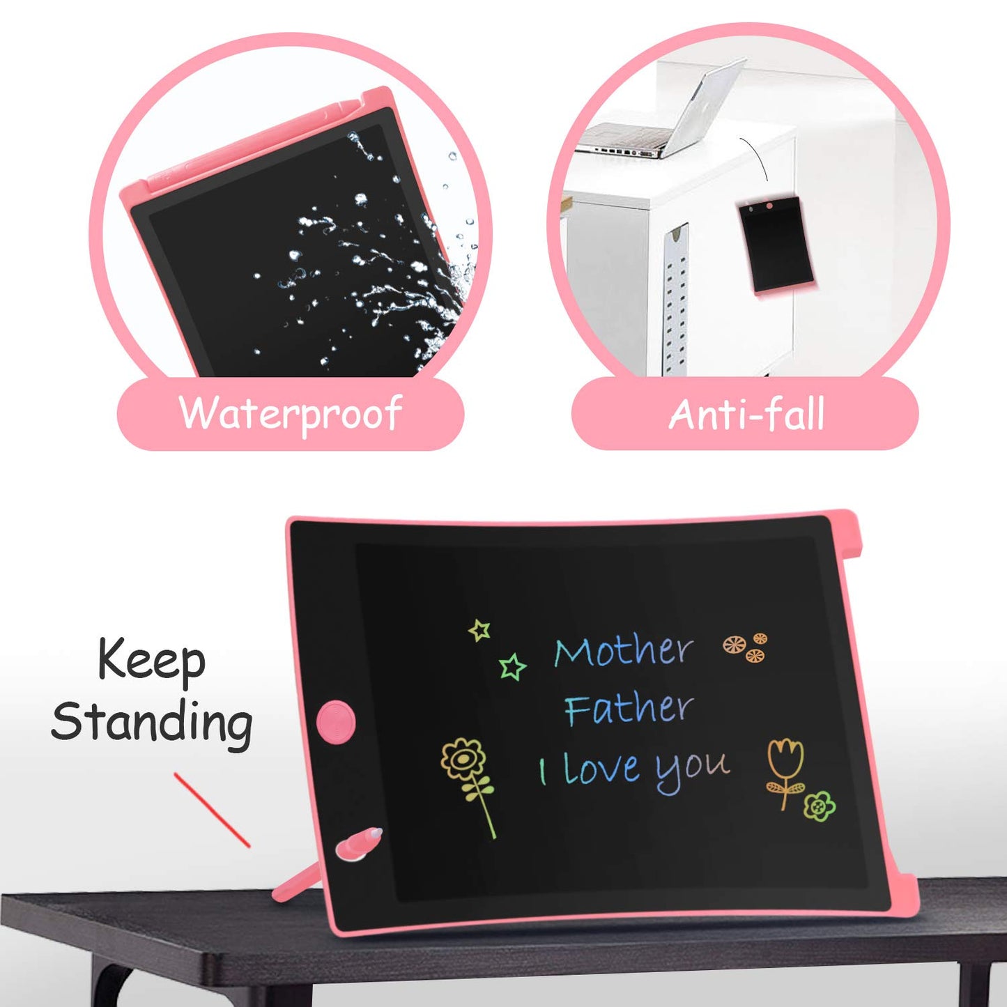 Orsen Colorful 8.5 Inch Lcd Writing Tablet For Kids, Electronic Sketch Drawing Pad Doodle Board, Toddler Travel Learning Educati
