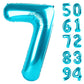 7 Balloon, Blue Number Balloons 40 Inch, 7Th Birthday Decorations For Kids Girls Boys, Blue Party Decoration For Women Men, Numb