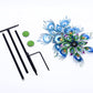 Roaming Light Peacock Wind Spinner, 48Inch Double Wind Sculpture, Wind Sculptures & Spinners Outdoor Metal Stake Yard Spinners,