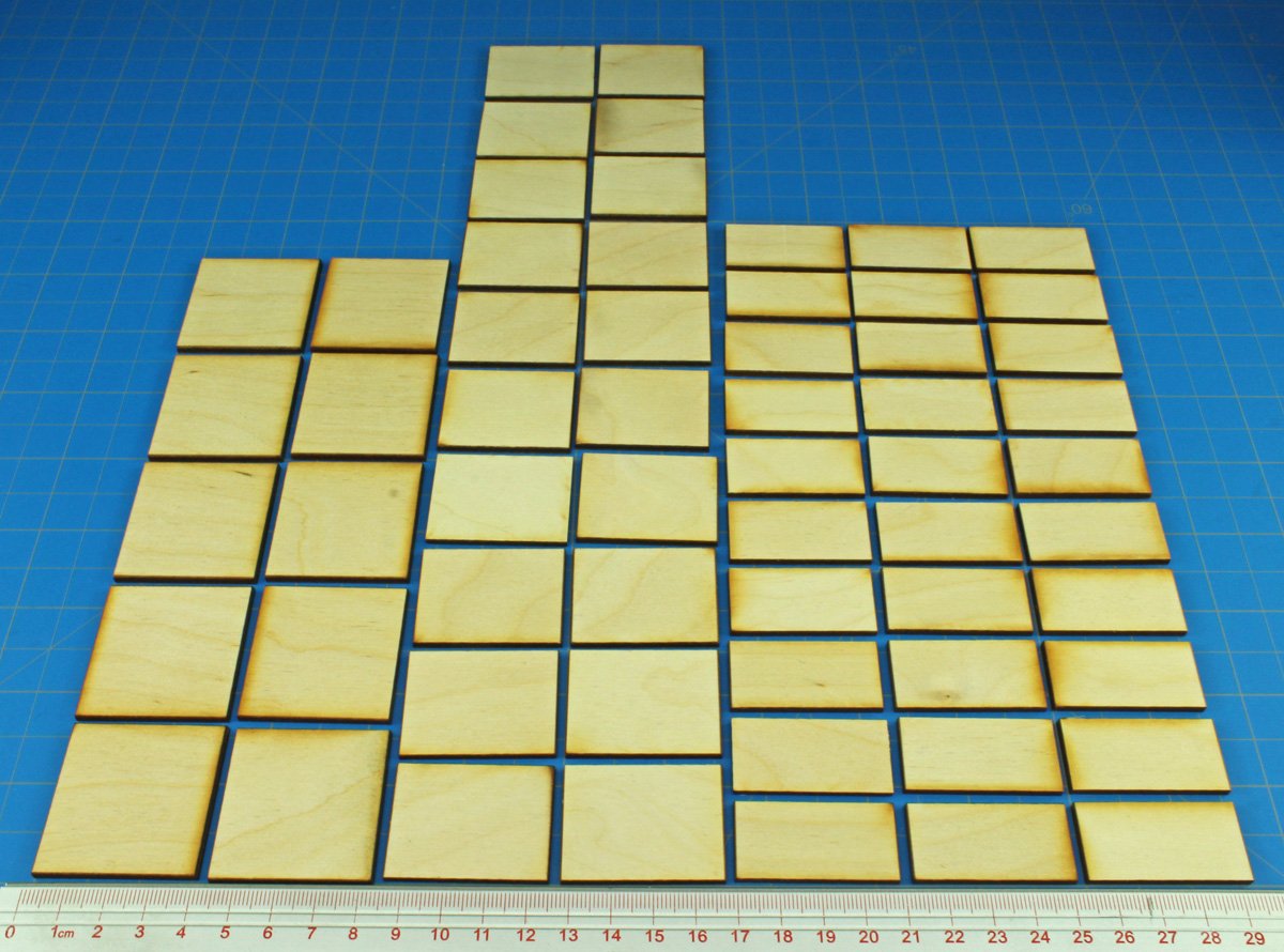 Litko Miniature Base Set | Compatible With Dbx Rules | Wargames | Role-Playing Games | Laser-Cut 3Mm Plywood | 20X40Mm | 30X40Mm