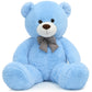 Toys Studio Giant Teddy Bear, 59 Inch Big Black Stuffed Animal Life Size Plush Bear Toy With Footprints Gift For Girlfriend Kids
