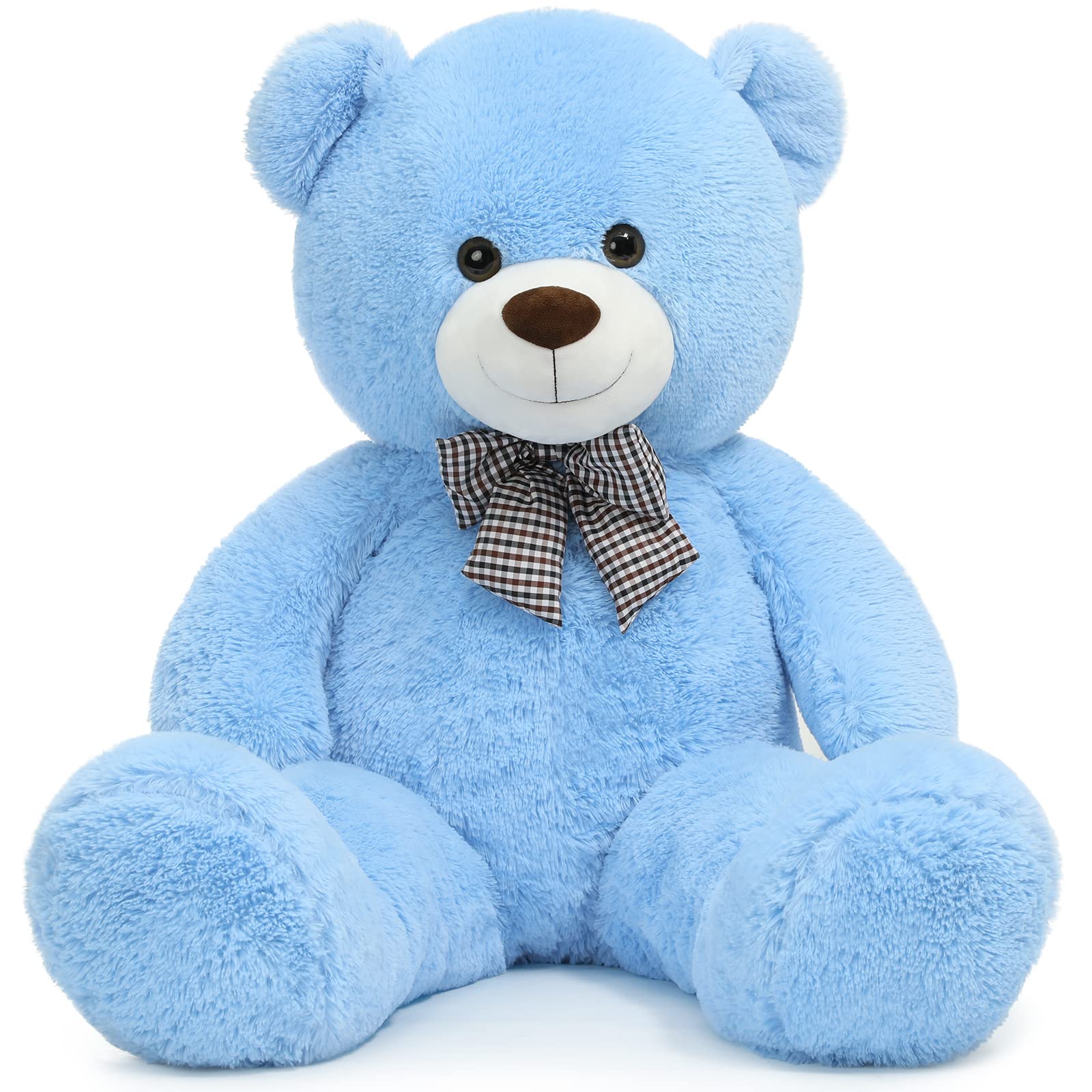 Toys Studio Giant Teddy Bear, 59 Inch Big Black Stuffed Animal Life Size Plush Bear Toy With Footprints Gift For Girlfriend Kids