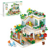 Jimujia Flower Shop Building Blocks Toy Set 742 Pieces Girl'S Favorite Flowers House Building Set Coffee Shop Gift For Kids Cons