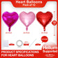 Red Heart Shaped Balloons Pack Of 12,18 Inch Hot Pink Love Valentine Balloons Pink Heart Romantic Balloons For Valentines Day Pr