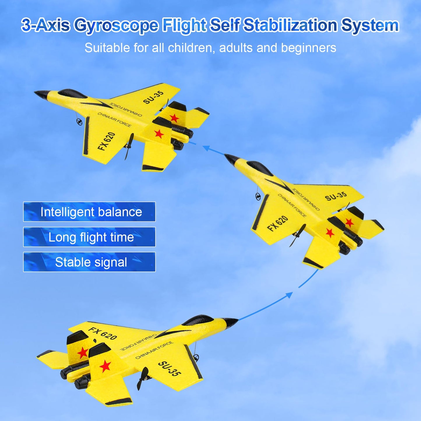 Rc Airplane 2Ch Rc Plane Ready To Fly 2.4Ghz Remote Control Plane Su35 Rc Jet Easy To Fly Airplane Toys For Boys Gift For Kids B
