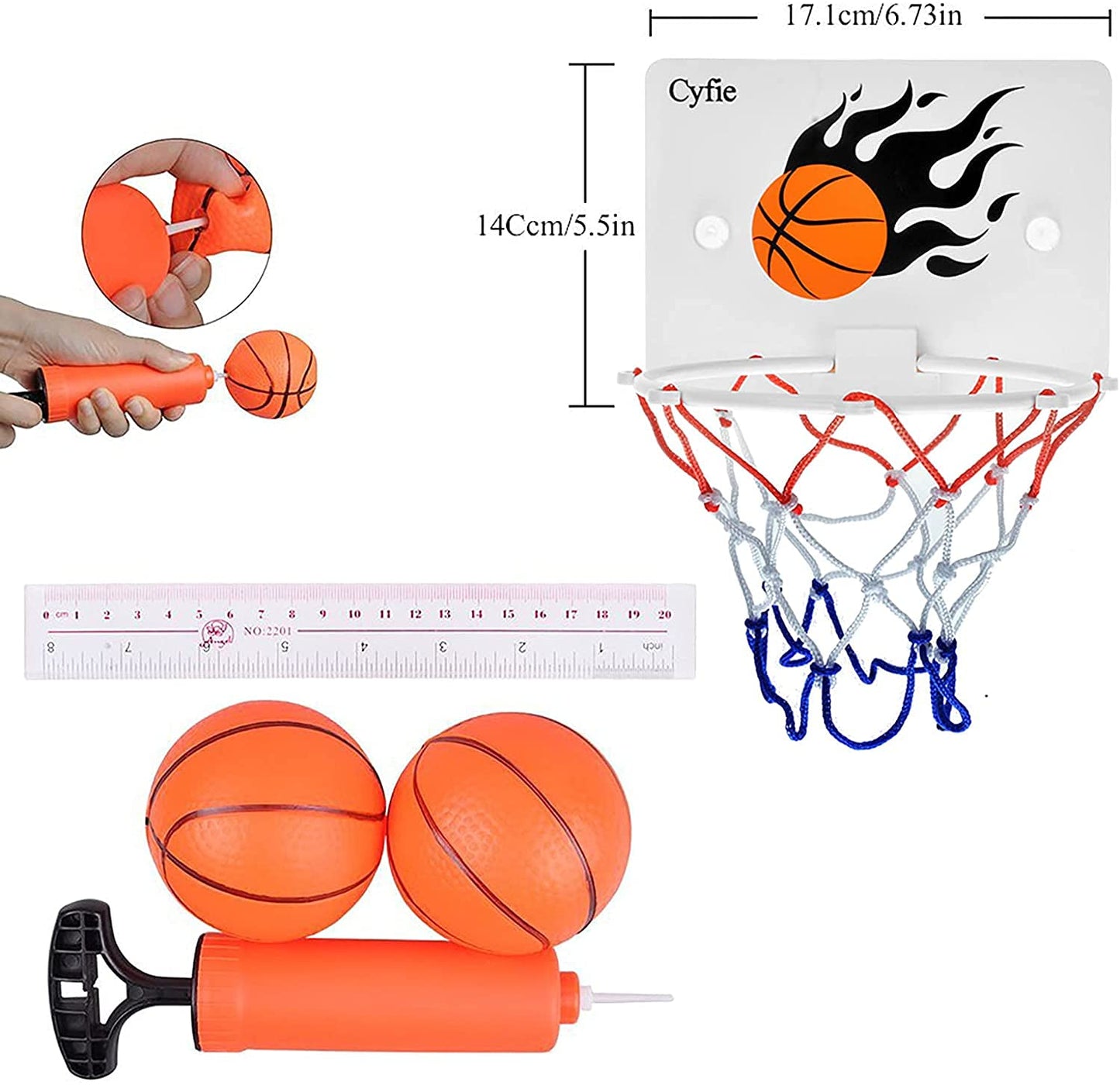 Seisso Mini Basketball Hoop And Balls - Bedroom Bathroom Toilet Office Desktop Mini Basketball Decompress Game Education Pet Pla