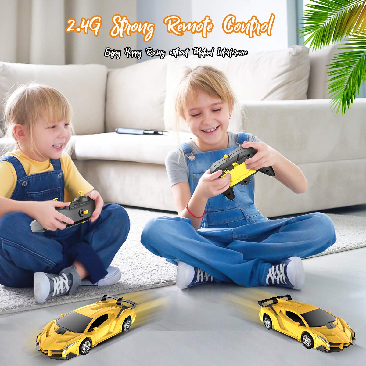 Remote Control Car, Transform Robot RC Cars for Kids Toys, 2.4Ghz 1:18 Scale Racing Car with One-Button Deformation, 360Drifting