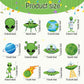 Capoda 54 Pcs Alien Decorations Hanging Swirls No DIY UFO Theme Party Ceiling Decorations Green Alien Outer Space Saucer Man Han