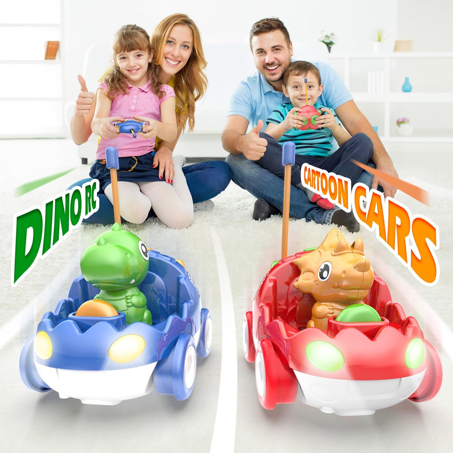 Yeaye Toddler Remote Control Car, 2 Pack RC Cars for Toddlers 18 Months, Toddler Toys for Kids Age 2 3 4 5 Years Old, Birthday G