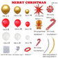 Christmas Balloon Garland Arch Kit Xmas Holiday Balloons With Red White Golden Balloons Candy Foil Balloons Candy Cane Balloons
