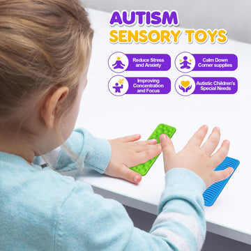 Sensory Fidget Toys Kids Adults: 8 Pack Textured Suction Toys For Autism Kids Calming - Sensory Stickers For Anxiety Relief Item