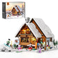 Funwhole Christmas Ski-Cabin Lighting Building-Bricks-Set - Retro Christmas Winter Snow House Collection Led Light Building Construction Holiday Model Set 2187 Pcs For Adults And Teen