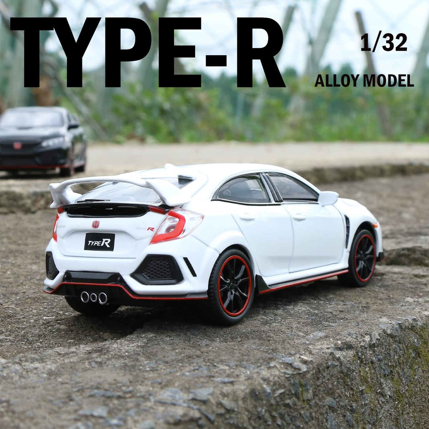 Jackiekim 1:32 Alloy Pull Back Car Diecast Model Car For Type R,Collection, Mini Simulation Vehicles Toys For Kids,Boyfriend,You