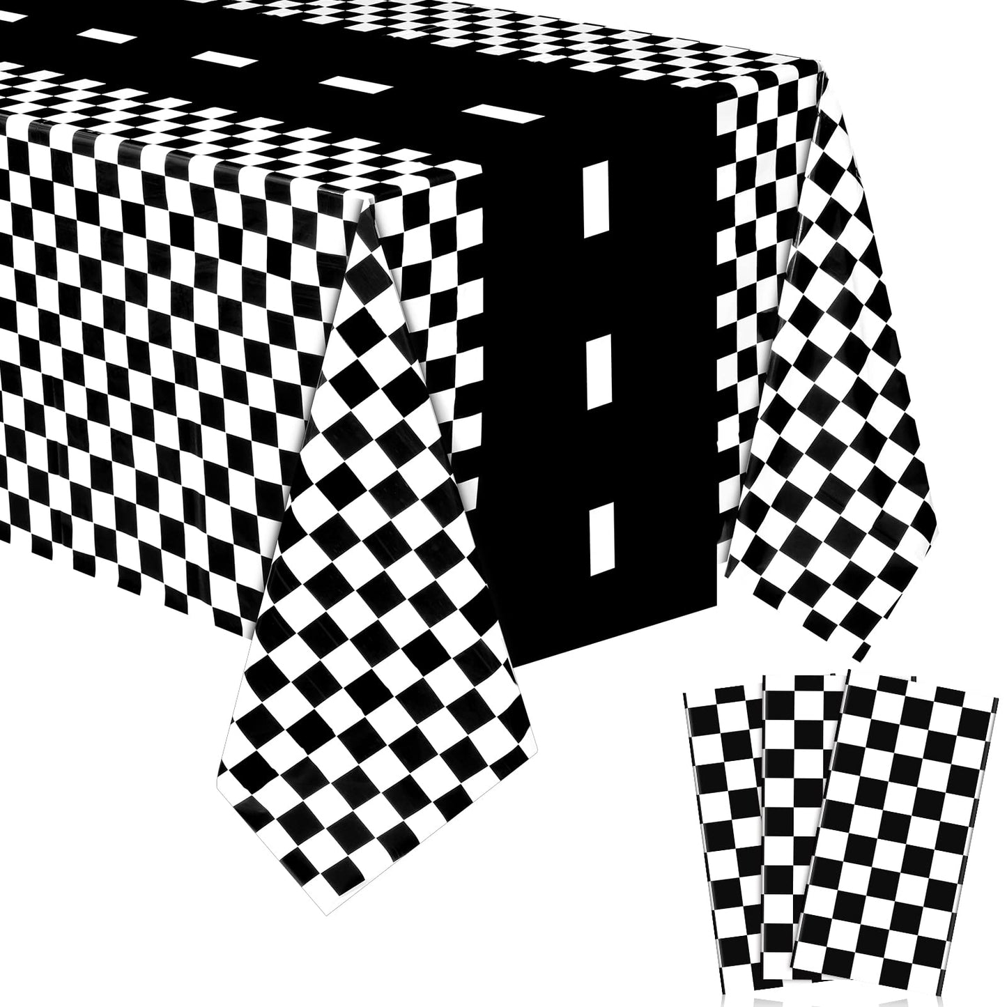 Irenare 3 Sheets Car Birthday Party Supplies Racing Party Decorations Road Tablecloth Racetrack Table Runner Table Covers for Ki