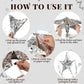 Hanaive Foil Star Piñata - Silver Paper Birthday Party Supplies with Blindfold & Bat, Foldable Fiesta Fun