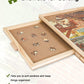 ALL4JIG Wooden 1000 Piece Rotating Puzzle Board with Drawers, 22"x30", Brown, Portable Jigsaw Table for Adults