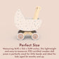 SPEEDY MONKEY Wooden Doll Stroller Pram | Multicolor | 16.93x12.6x12.99 inches | Durable Pretend Play Toy for Toddlers | Model SP