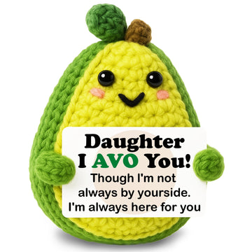 GiftMark Daughter Gifts from Mom Dad Positive Crochet Avocado Emotional Cheer Support Crochet Mini Handmade Funny Birthday Graduation Gift Present Ideas for Daughter Teen