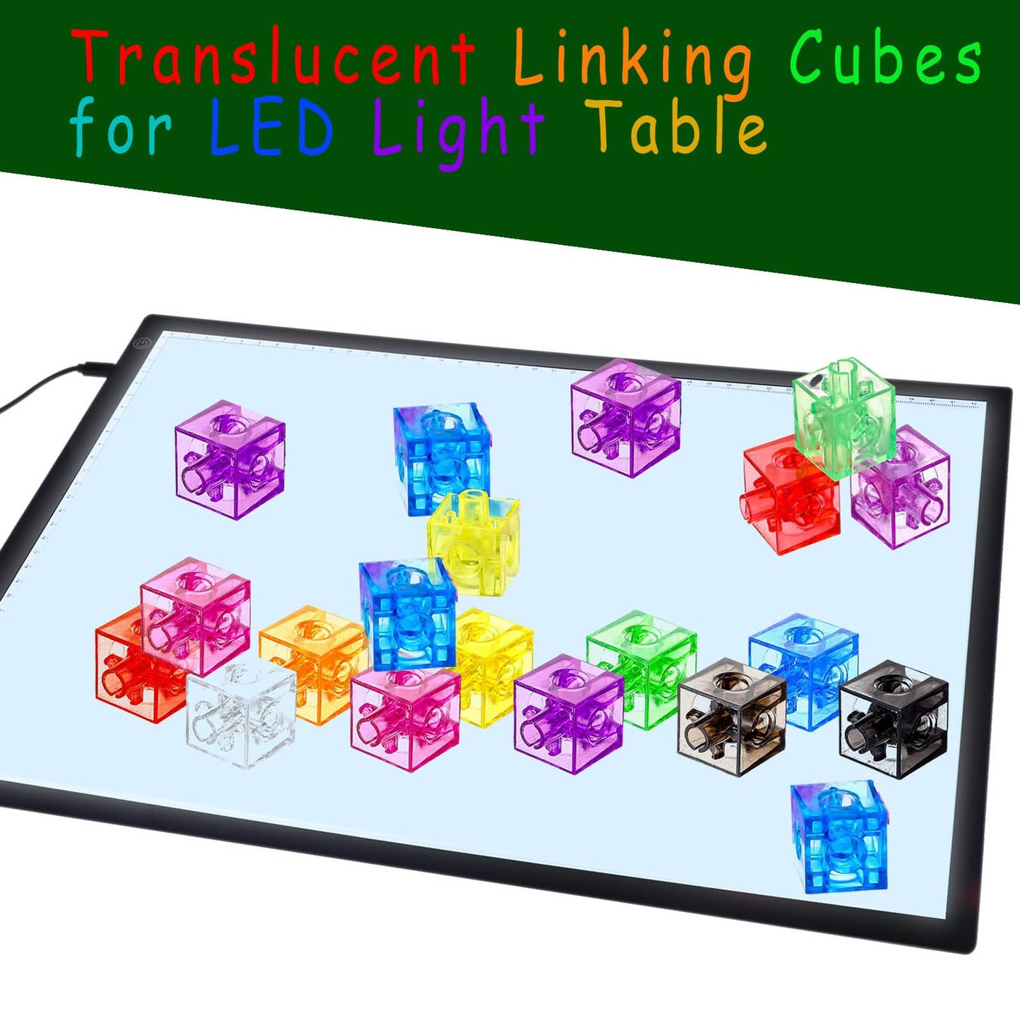 Jenaai 100 Pcs Linking Cubes Plastic Math Cubes Manipulative Counting Blocks Stem Snap Blocks Connecting And Counting Cube For E