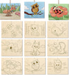 Curious Button Pack Of 10 Animal Wooden Craft Painting Set | Unfinished Wood Slices For Kids & Adults | Diy Paintable Animal Orn