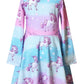 Unicorn Dresses For Girls & Doll 18 Inch Long Sleeve Fall Winter Dresses,Size 6 7
