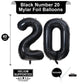 40 Inch Black 20 Number Balloons Giant 20 Balloons Black Birthday Balloons 20Th Birthday Anniversary Events Party Decorations Su