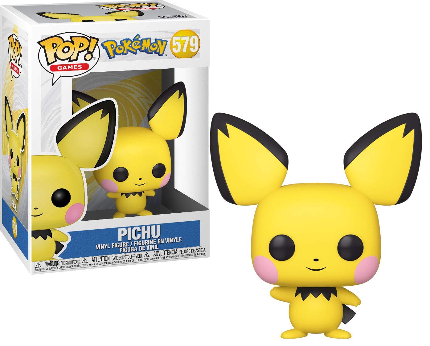 Funko Pop! Pokemon Pichu Figure, 3.75 inches, Multicolor, Vinyl, Model 46862